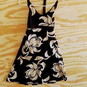 Black & White Iliana Halter Dress